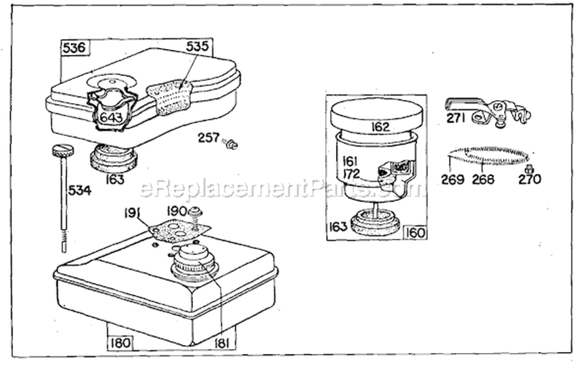 Page E Diagram and Parts List for 60200  Briggs and Stratton Engine